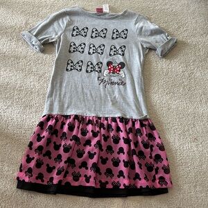 Girls Disney Minnie Mouse pink black and gray tutu dress size X-Large 14/16